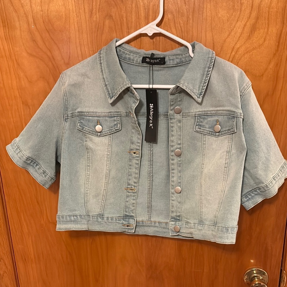 Allegra K Light Blue Denim Jacket